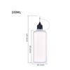 Botella de Tubo de Aguja de PE, Tapa de Orificio de Alfiler, Botella de Plástico, Botella de Pintura para Llenado de Aceite Esencial, Botella Gotero Dispensadora de Boca Puntiaguda, Botella Exprimible