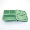 Caja de Almuerzo de Silicona para Alimentos, Frutas y Verduras, Cuadrada con Compartimentos, para Picnic, Microondas