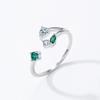 Anillo ajustable con apertura de rama fresca pequeña de plata esterlina S925, nuevo estilo, diseño geométrico Mori Niche, anillo que combina con todo.