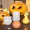 Molde de epoxi de resina de yeso diy hecho a mano de calabaza Halloween 3d calabaza vela de aromaterapia molde de silicona