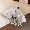 Presilha de cabelo com laço estampado em acrílico, luxo leve e alta moda, pinça de garra estilo étnico, design único, acessório de cabelo de nicho para mulheres