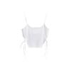 Europeu e americano nicho sexy outer wear decote baixo pequeno sling design dois lados alça dividida oco irregular colete top