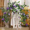 Neve Artificial Montanha Flor Rosa Trepadeira Flor Falsa Trepadeira Tubo Decoração Cascata Externa Parede de Flores Paisagismo Estilo Morandi