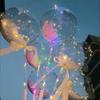 [Pluma Blanca] Celebridad de Internet Globo de Bola Ondulada Transparente 520 Día de San Valentín Globo Luminoso Popular Puesto Callejero Nocturno en la Noche