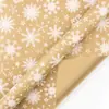 Papel de Regalo Navideño Tamaño Grande Ecológico Papel Kraft Amarillo Papel de Regalo Navideño Cuadros Rojos Cabeza de Reno Patrón de Copo de Nieve