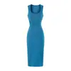 Vestido regata quadrado puramente sedutor com cintura franzida para acinturar, doce e sexy, versátil para uso casual, vestido bodycon justo ao corpo