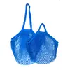 Bolsa de malla hueca multicolor transfronteriza, bolso tejido con cuerda de algodón, bolsa ecológica para almacenamiento de frutas y verduras, bolsa de malla de algodón para la compra