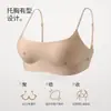 Sujetador Seamless de Lentejuelas Finas Auténtico Hecho de Fábrica Estilo Francés con Tirantes de Hombro, Escote Bajo, para Mujer, Realce de Pecho Pequeño, Recogida Lateral del Pecho, Sujetador de Espalda Cruzada para Belleza