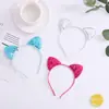 Diadema de dibujos animados de fábrica, diadema con lentejuelas de doble cara, orejas de gato, diadema de gato linda, tocado para fiesta navideña