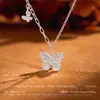 Colar Borboleta em Prata Esterlina Ins Nicho Estilo High-End Prata Pura 999 Corrente Clavícula Pingente Presente Qixi Aniversário para Namorada