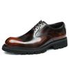 Zapatos de Piel de Vacuno de Primera Capa Brillante para Hombre, Zapatos Casuales Británicos de Punta Fina, Suelas Gruesas, Aumento de Formalidad para Negocios, Zapatos Oxford de Exportación