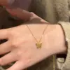 Colar Borboleta Quebrada de Gelo para Mulheres, Design de Nicho Ins, Elegante e Luxuoso, Corrente Doce para Clavícula para Uso no Verão