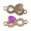 Colgante Doble Piedra Preciosa Corazón Colgante DIY Collar Pulsera Accesorios Piezas de Joyería Directo del Fabricante, Se Puede Mezclar al por Mayor para Ventas Transfronterizas