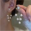 Brincos Coreanos Ins Estilo Frio Design de Nicho Brincos Longos com Franja Brincos de Moda com Diamante e Estrela Brincos com Franja