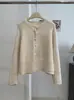 KEKEZOON Suéter de Punto Cardigan de Punto con Patchwork Crochet Botones Cuello Redondo Manga Larga Otoño/Invierno Retro Japonés 9302