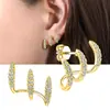 Pendientes de moda Yingqi explosiones de diamante de tres garras drawn. Pendientes transfronterizos pendientes al por mayor..