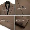Casaco de Lã Masculino para Inverno, Engrossado com Gola Cachecol, Forro de Plumas, Comprimento Médio, Lã Dupla Face, Blazer de Lã para o Pai