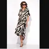 Transfronteiriço 2025 Amazon Novo Design de Moda Feminina Senso V-neck Saia de corte A vestido Europeu e Americano plus size
