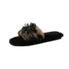Pantuflas de algodón afelpado para otoño e invierno, pantuflas con estampado de fuegos artificiales, pantuflas peludas con pedrería y estampado de leopardo a la moda para mujer, pantuflas sin cordones de moda