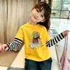 Súper linda camiseta de algodón con estampado de dibujos animados y manga larga para niñas, nueva colección otoño 2026