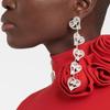 Nuevos pendientes de botón huecos de AliExpress con forma de corazón para mujer, de estilo europeo y americano, con diamantes de imitación que combinan con todo, pendientes de fiesta.