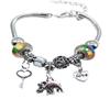 Pulsera Panjia Dora DIY con Cuentas Explosiones Transfronterizas Elefante Amor Llave Colgante Ajustable Cadena de Cobre
