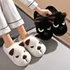 Chinelos de Algodão Desenho Animado para Casa Masculina Chinelos Quentes de Veludo Outono e Inverno Sola Grossa Antiderrapante Uso Interno de Inverno Chinelos de Algodão para Homens Atacado