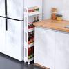 Estante de Almacenamiento de Cocina de Pie Multicapa Plegable Estante de Almacenamiento Hogar Espacio Carrito Móvil Productos para Bebé