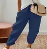 Pantalones de Algodón para Mujer 2024 Europeos y Americanos Transfronterizos Estación Independiente de Amazon Bolsillo Elástico Cordón Pantalones Casuales Pantalones de Mujer