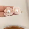 Início da Primavera ~ Brincos de Flor Pérola Branca Super Fada Novo Estilo Brincos de Luxo Leve de Nicho Brincos de Verão Doces