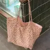 Bolso de lona con estampado de leopardo rosa estilo coreano ins para mujer, nuevo modelo de verano 2026, bolso de hombro tote de gran capacidad para el día a día