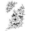 Novo braço flor tatuagem adesivo à prova d'água meio braço flor preto e branco peônia tatuagem adesivo cross-border Amazon conjunto atacado