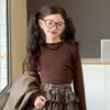 Conjunto de Ropa de Otoño para Niñas 2025 Nuevo para Niños Mayores Primavera y Otoño Top Falda Plisada a Cuadros Conjunto de Dos Piezas para Niños