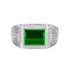 Kaiwei sobre anillo extraordinario dominante para hombre con diamante negro noble y elegante conjunto ágata negra obsidiana anillo para hombre