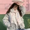 Bufanda de Cuadros Nueva para Mujer en Invierno, Versión Coreana, Calentador de Cuello Versátil para Pareja, Chica Linda, Estilo Japonés, Chal Grueso y Cálido para Hombre