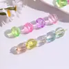 Contas Quadradas Transparentes Coloridas Contas de Abóbora em Contas Acrílicas Furo Reto Contas Redondas Acessórios para Joias DIY Contas Soltas Contas no Atacado