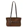 Bolsa Casual Retro de Camurça 2025 Nova Versátil para o Dia a Dia Feminina Bolsa de Ombro Bolsa Tote de Mão Relaxada