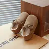 Sapatilhas Boken para Meninas Outono e Inverno 2025 Novo Estilo Sapatos de Algodão com Forro de Lã Estilo Coreano Sapatos Pequenos de Couro Sapatos Quentes de Princesa
