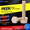 Isolamento Retardante de Chamas PEEK Plástico de Alta Resistência Parafuso Hexagonal Externo Resistente à Corrosão Resistente a Ácidos e Álcalis Parafuso de Nylon Atacado Transfronteiriço