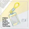 Porta-Cartões Transparente Estilo Ins com Tampa Deslizante para Cartões de Estudante, Cartões de Refeição, Identidade, Capa Protetora, Estojo Rígido Anti-Perda