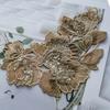 1 pieza pequeña de flor bordada estilo Chanel para puños de falda, pegatina decorativa de flores