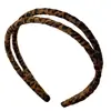 Diadema Retro de Ante con Estampado de Leopardo Diseño de Diadema Simple Cómodo Pequeña Etiqueta Dorada Pinza para el Cabello Pinza Coreana para el Cabello