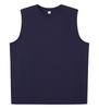 Camiseta sin mangas de cuello redondo de 240 g, estilo japonés, algodón puro, hombros anchos, escote pequeño, color liso, corte holgado, camiseta sin mangas unisex, simple y versátil