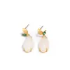 Pendientes de cuerpo entero chapados en plata de ley s925 para mujer, estilo étnico, con forma de hoja de jade Hetian, con temperamento, con gancho para la oreja