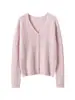 Cárdigan de Cachemira Suave Estilo Coreano para Mujer, Suéter Exterior de Ganchillo Calado con Cuello en V, Chaqueta Superior Elegante que Reduce la Edad