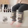 Leggings calcetín apilado de entrepierna abierta para bebé niña, otoño e invierno, pantalones cálidos de nueve puntos con forro polar para uso en exteriores