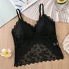 Yongsheng Qi mola nova renda alça fina costas bonitas peito coberto peça externa sexy cruzada costas bonitas camisola para mulheres