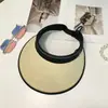 Sombrero de Paja Abierto de Verano para Mujer 2026 Nuevo Diadema para Exteriores Sombrero de Protección Solar Sombrero de Sol de Paja para Playa Protección UV