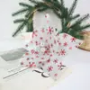 Decoración Navideña 23CM Tela Dorada Brillante Flor de Navidad Patrón de Copo de Nieve Decoración de Boda Árbol de Navidad Flor Artificial