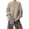 Popular Transfronterizo Talla Europea Talla Grande Suéter Redondo Retorcido para Hombre Ropa de Abrigo Base Otoño e Invierno Fábrica de Suéteres Venta al por Mayor